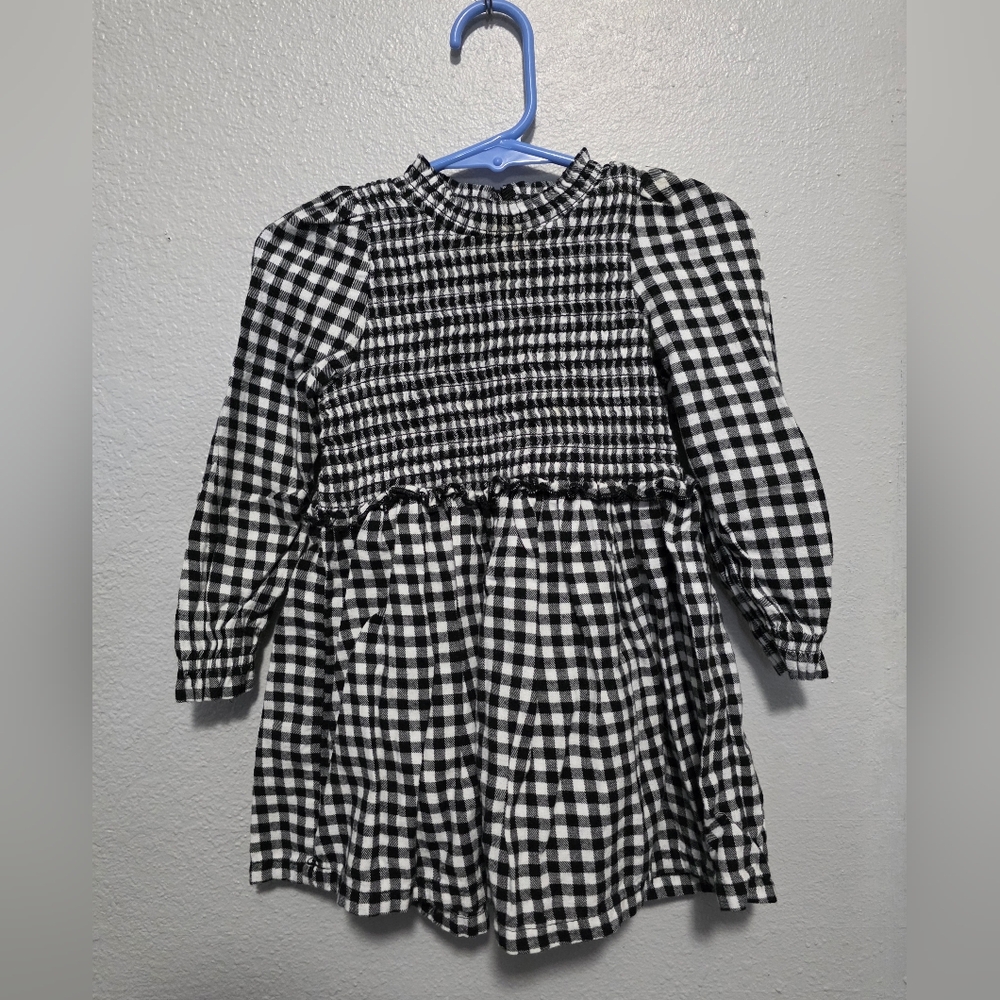 Wonder Nation Black and White Gingham Dress (18 Months/Girl)